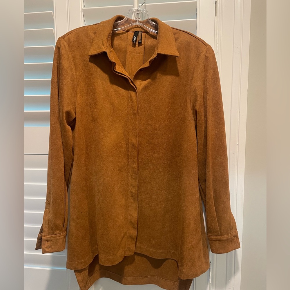 Ravel Tan faux suede shirt